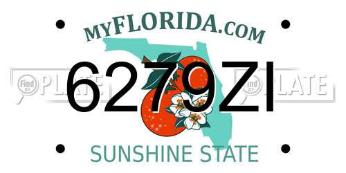 6279ZI Florida License Plate