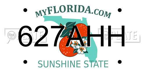 627AHH Florida License Plate