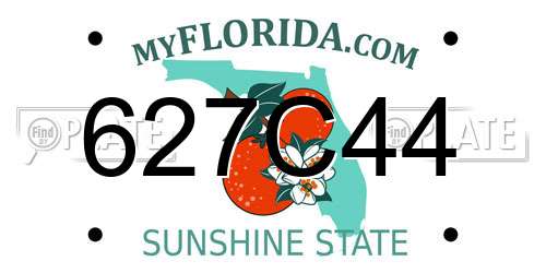 627C44 Florida License Plate