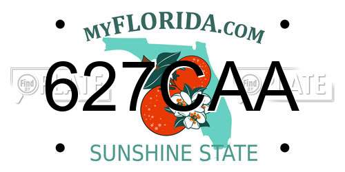 627CAA Florida License Plate