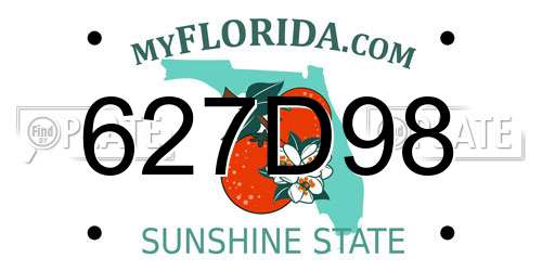 627D98 Florida License Plate