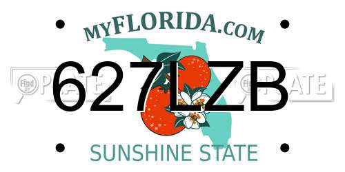 627LZB Florida License Plate