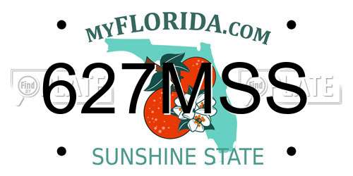 627MSS Florida License Plate