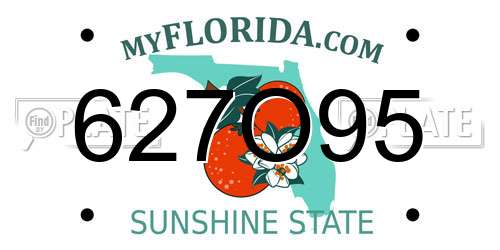 627O95 Florida License Plate