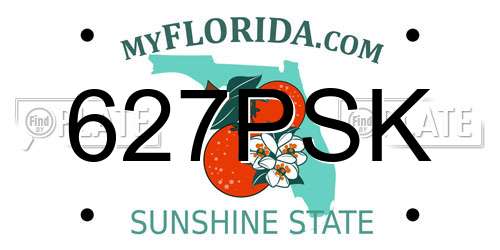 627PSK Florida License Plate