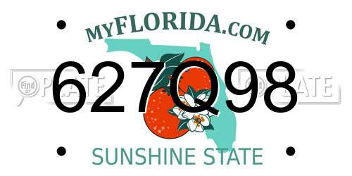 627Q98 Florida License Plate