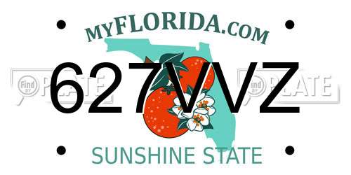 627VVZ Florida License Plate