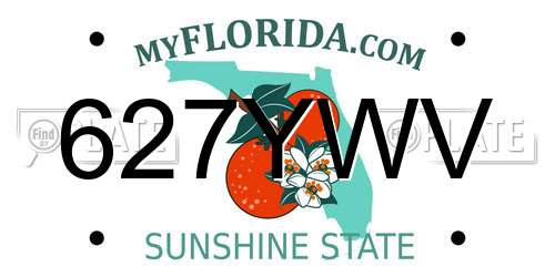 627YWV Florida License Plate