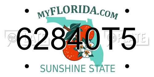 62840T5 Florida License Plate