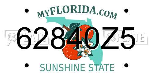 62840Z5 Florida License Plate