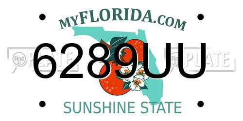 6289UU Florida License Plate