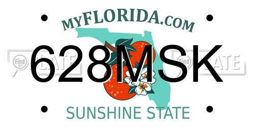 628MSK Florida License Plate