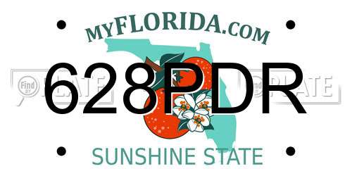 628PDR Florida License Plate