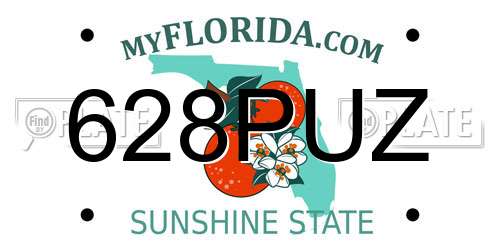 628PUZ Florida License Plate