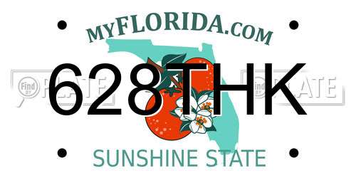 628THK Florida License Plate