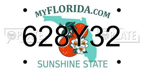 628Y32 Florida License Plate