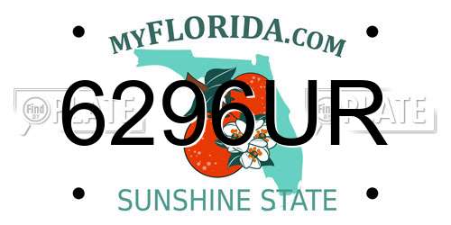 6296UR Florida License Plate