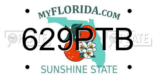 629PTB Florida License Plate