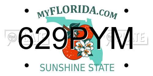 629PYM Florida License Plate