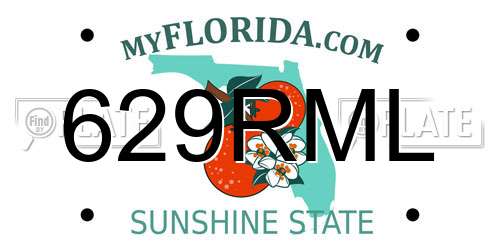 629RML Florida License Plate