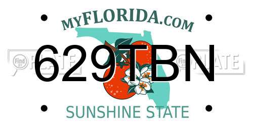 629TBN Florida License Plate