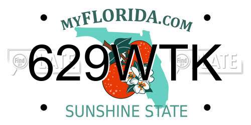 629WTK Florida License Plate