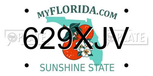 629XJV Florida License Plate