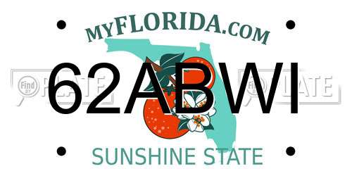 62ABWI Florida License Plate