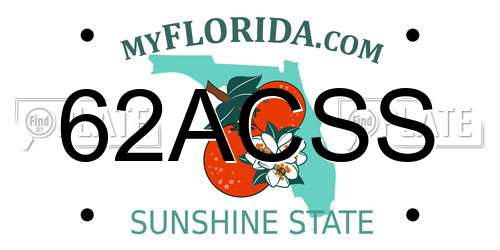 62ACSS Florida License Plate
