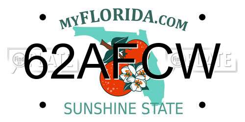 62AFCW Florida License Plate