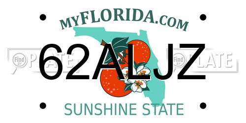 62ALJZ Florida License Plate