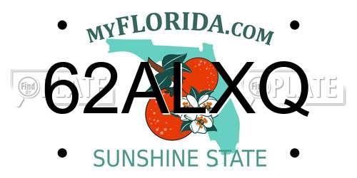 62ALXQ Florida License Plate