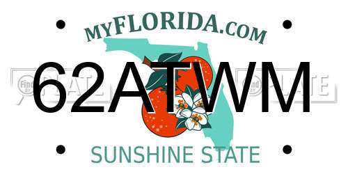 62ATWM Florida License Plate
