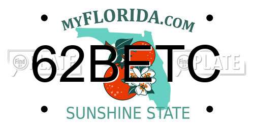 62BETC Florida License Plate