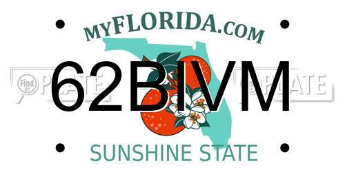 62BIVM Florida License Plate