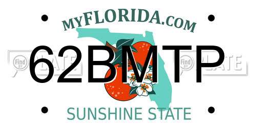 62BMTP Florida License Plate