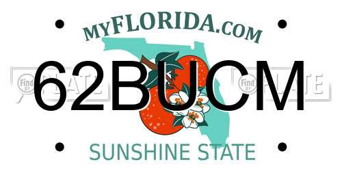 62BUCM Florida License Plate