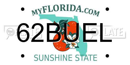 62BUEL Florida License Plate