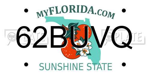 62BUVQ Florida License Plate