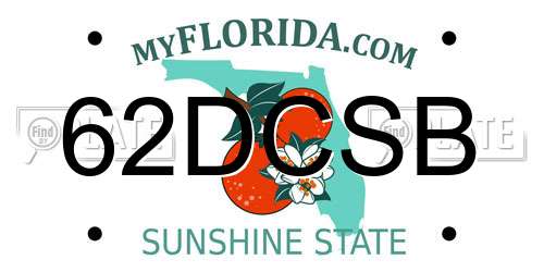 62DCSB Florida License Plate