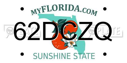 62DCZQ Florida License Plate
