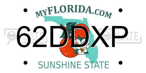 62DDXP Florida License Plate