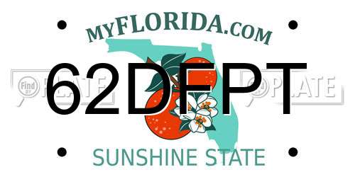 62DFPT Florida License Plate