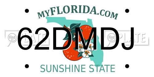 62DMDJ Florida License Plate