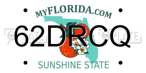 62DRCQ Florida License Plate