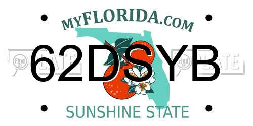 62DSYB Florida License Plate