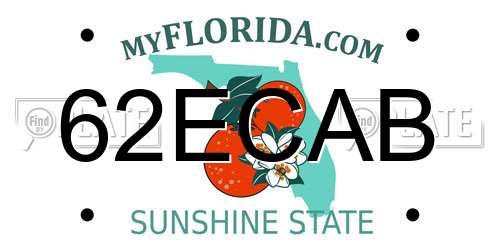 62ECAB Florida License Plate