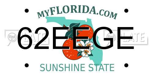 62EEGE Florida License Plate