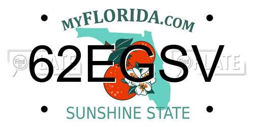 62EGSV Florida License Plate
