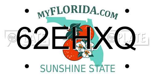 62EHXQ Florida License Plate